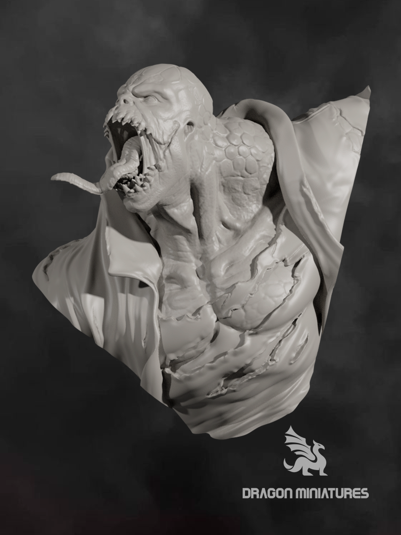 Lizardman bust