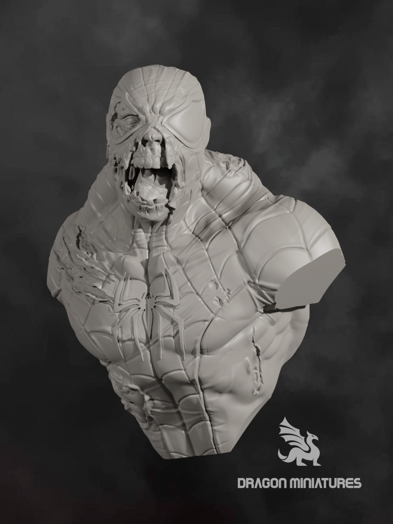 spiderman zombie bust